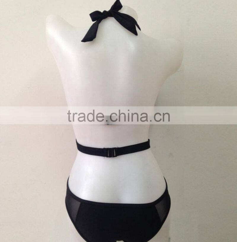 M865 Runwaylover2016 ladies sexy black perspective one piece bikini swimwear