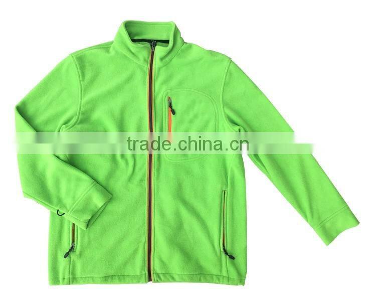 wholesale high quality promotional cheap men polar fleece jacket no hood