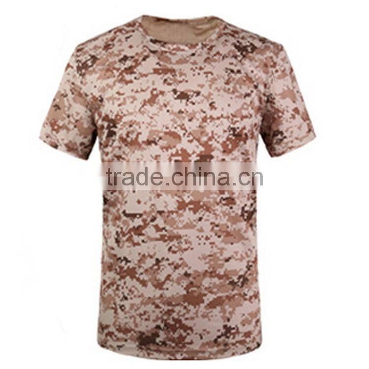 Military army color 100% cotton jersey Mens short sleeve Camouflage t shirt