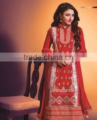 Balck color with zari rich embroidery work all over heavy Designer Semi Stitch Salwar Kameez