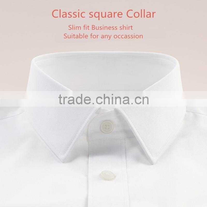 Pure white autumn shirt man shirt Classic square collar design dress shirt