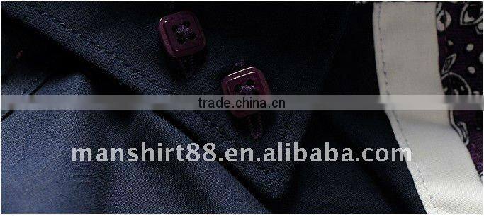 100% cotton contrast color slim fit fashion casual shirts for men