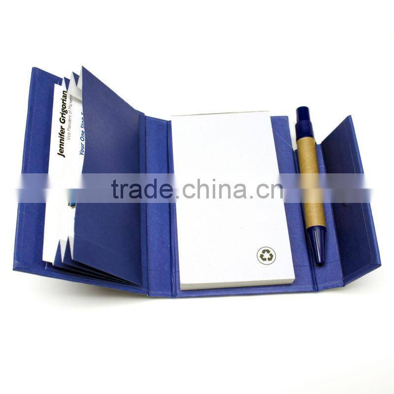 Colorful recycle notebook with pen with paper pocket