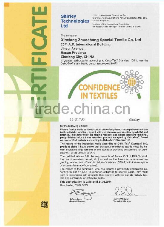 65 Polyester 35 Cotton 240GSM Anti Water Fabric for Jackets/Pants/Coverall