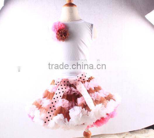2015Wholesale Fluffy Chiffon Baby Pettiskirt For Infants Holiday Party Wear Pettiskirt Newborn Girls Ruffle Pettiskirt