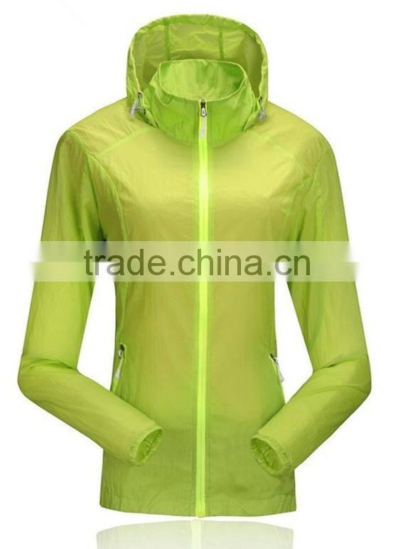 2016 Blue Quick Dry Hooded Mens Nylon Windbreaker