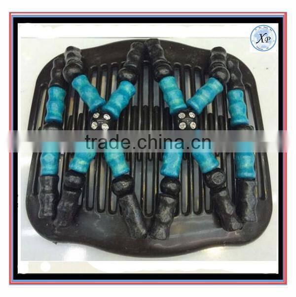 Hot Saling Diy Fashion European Style Brown White Elastic Wooden Beaded Magic Comb Jewelry