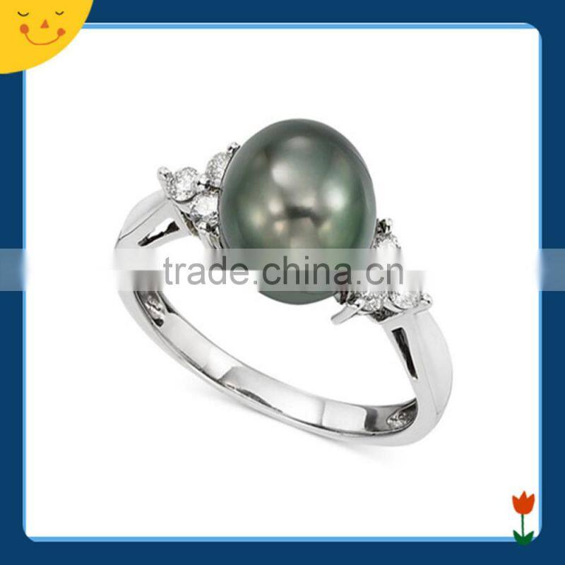 2015 newest wedding jewelry design silver pearl ring for women