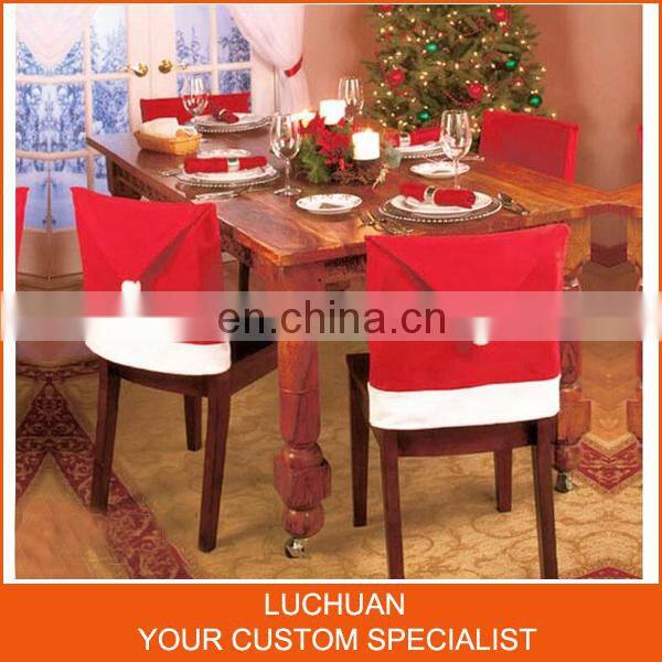 Red Lovely Polyester First High Fabric Christmas Chair Cover
