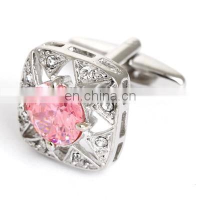 Sparkling Luxurious Diamond Stone Unisex Shirt Jewelry Cufflinks Brand