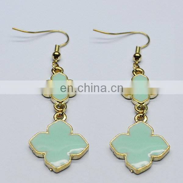 Brife light blue mint fan bubble teardrop adult women earrings