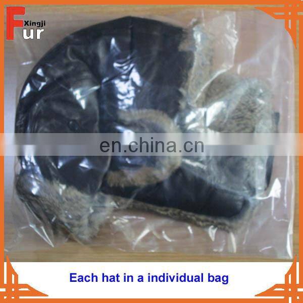 Womens Rabbit Fur Trapper Hat Earflap Hat