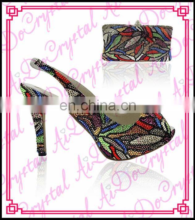 Aidocrystal peep toe slingbacks sandals platform shoes wholesale Italian shoes and matching bags