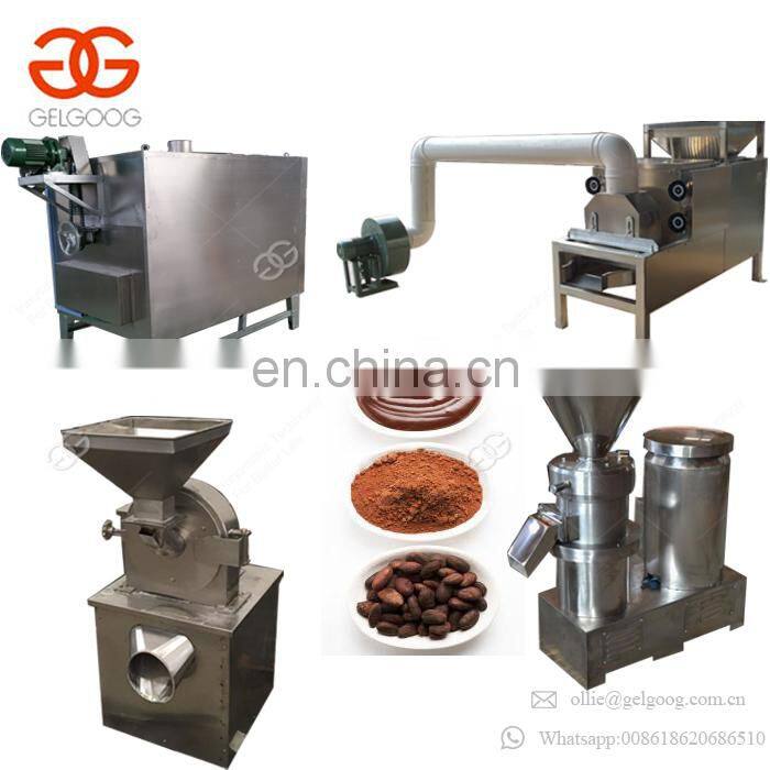 Small Scale Made In China Cocoa Paste Grinding Machine Roaster Cocoa Bean Powder Machinery