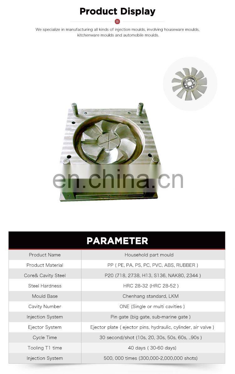 Electric household cooler parts plastic injection fan mould maker