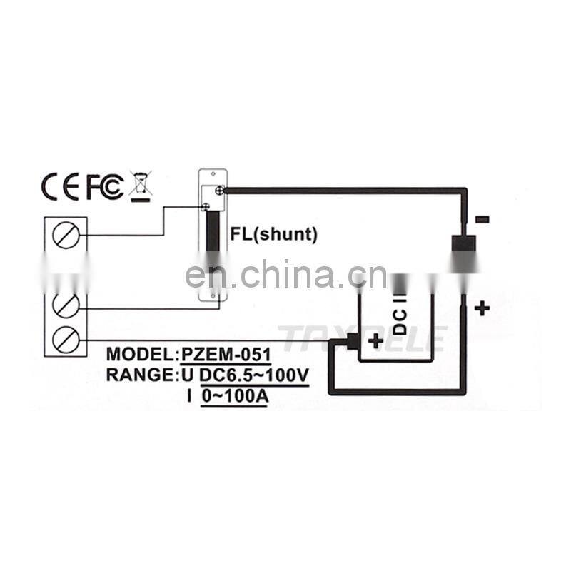 DC Voltmeter Ammeter Power Energy Digital Voltage Current Meter LCD 4 inch DC 6.5-100V 100A with Shunt