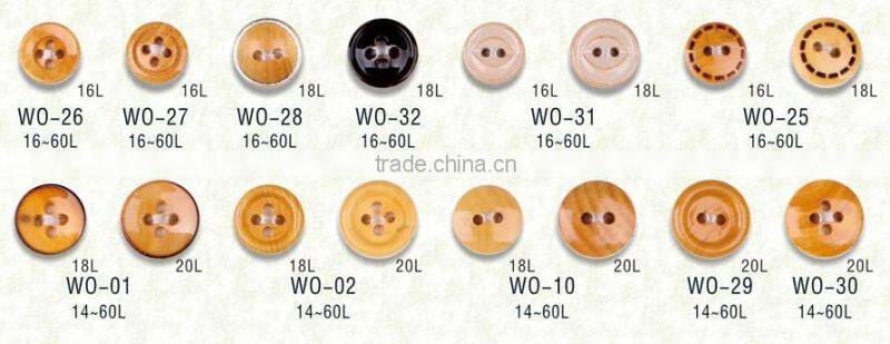 high end 4 holes plastic imitation wooden button for sasual suit