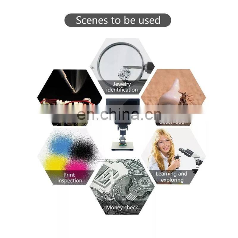 12MP 1200X 1080F High Definition 7" LCD Display Adjustable Angle 8 LEDs G1200 Standard Version Digital Microscope