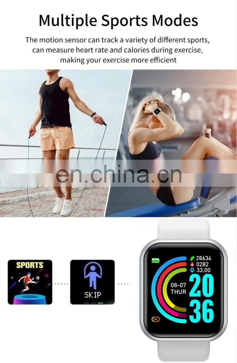 Y68 Smart Watch Heart Rate Blood Oxygen Fitness Sport Tracker Bracelet Waterproof Smartwatch Y68 D20