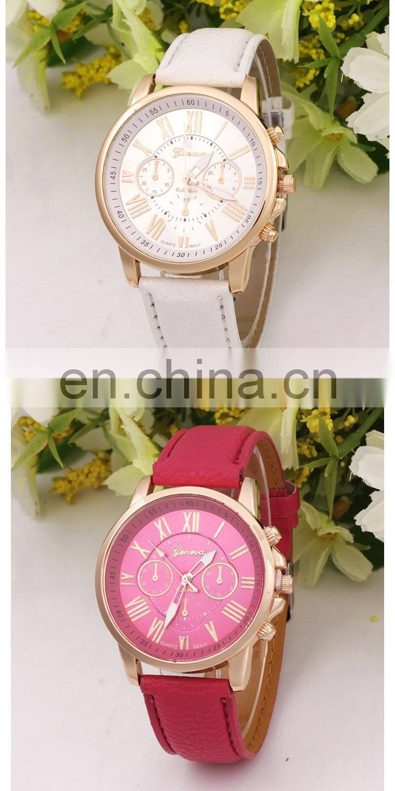 2966 Fashion Women Leather Watch lady bracelet watch gold women Watch Band Leather