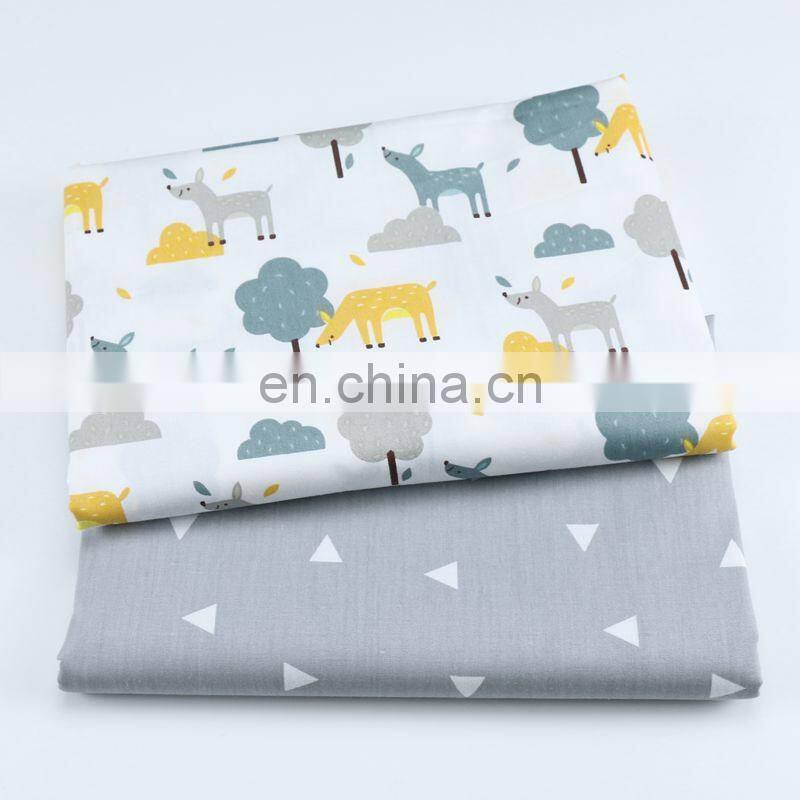 Cartoon Cat Triangle print children's bed skin friendly cotton fabric kindergarten three-piece twill fabric