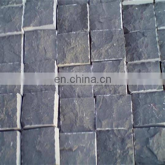 Natural black stone paving stone patio parking