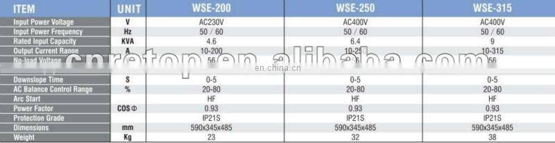 cheap WSE-315 ac dc tig welder