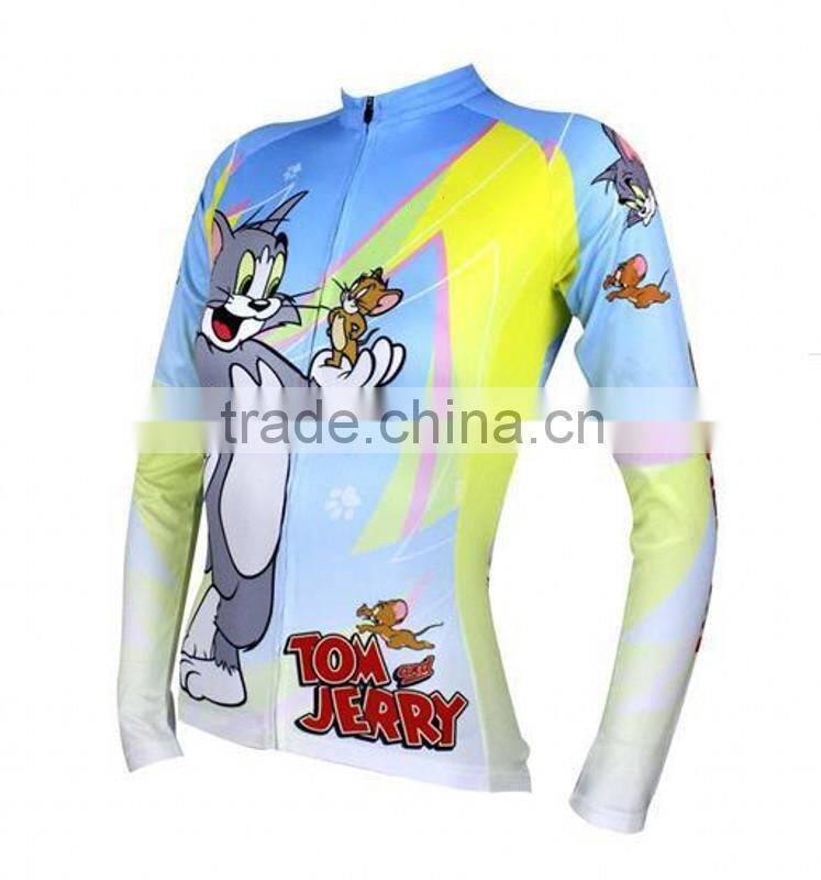 New 2015 cycling jersey full zipper Sublimated women long sleeve cycling jersey