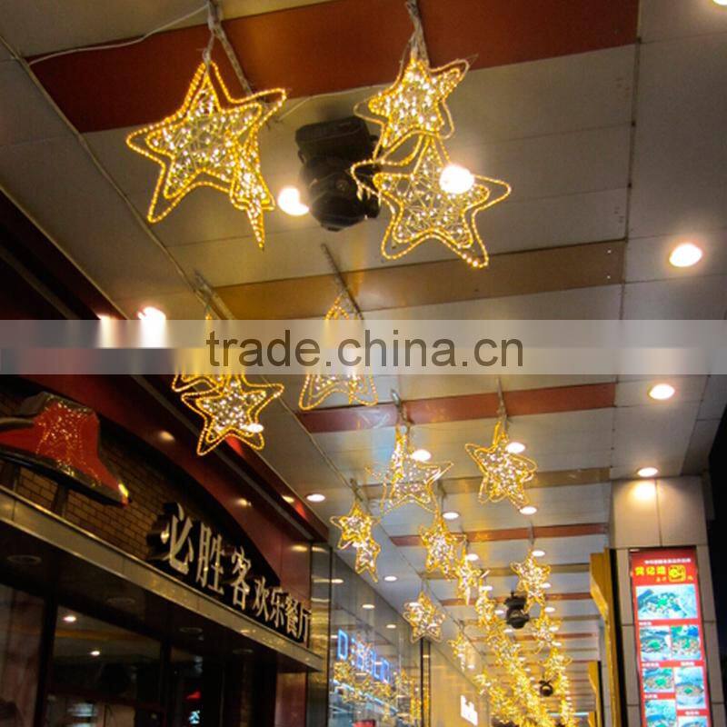 New design shopping mall hanging christmas atrium decoration star decoration