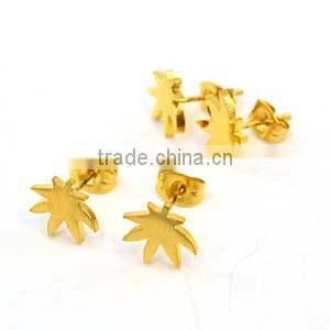 Arui jewelry fashion gold earrings designs for girls leave earrings