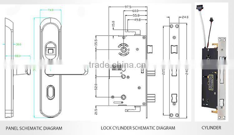 New Zinc Alloy keyless touch screen smart fingerprint sliding door lock