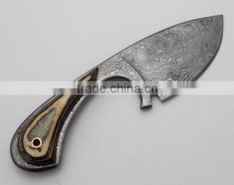 HT CUSTOM HANDMADE DAMASCUS SKINNER KNIFE
