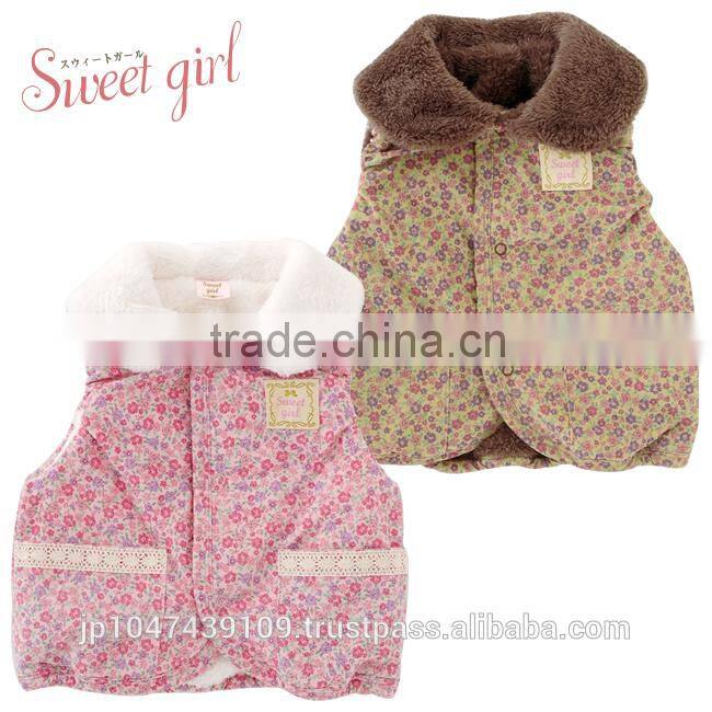 Japanese wholesale products high quality cute cheap baby winter clothes vest for girl