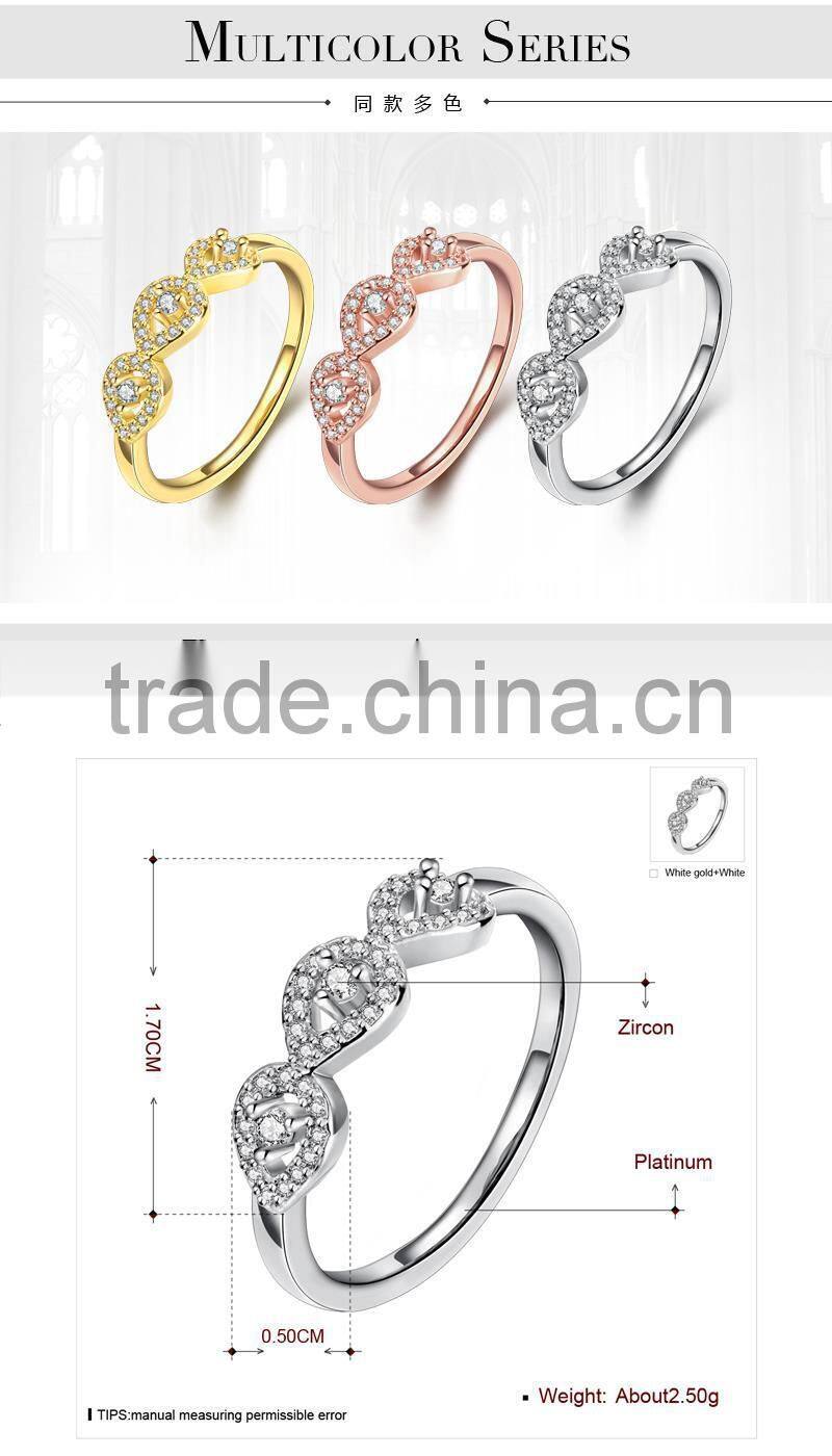 SGS certified LEKANI 18K gold plated latest design diamond ring for sale