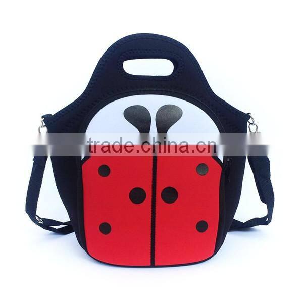 Neoprene animal kids lunch bag with shoulder girdle