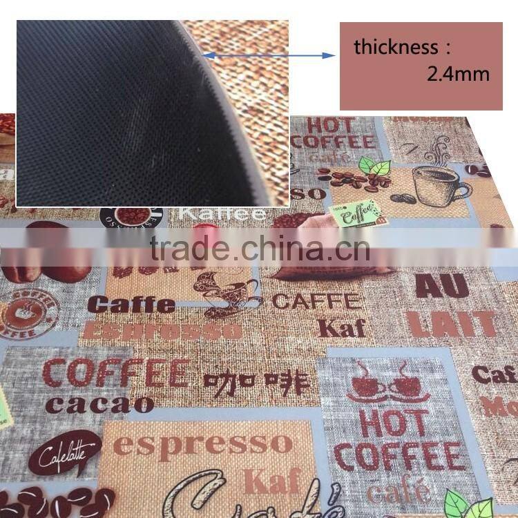 coffee bean design colors waterproof PVC carpet rug