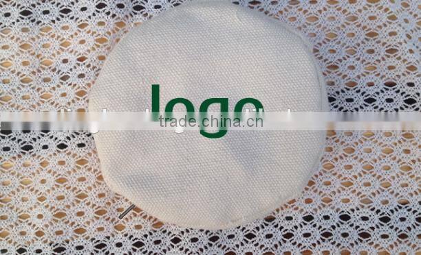 factory directly round cotton zipper bag can print customer logo