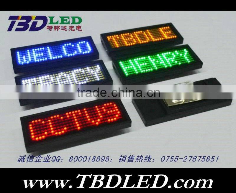 B729 yellow led name card,led car mini led moving running scrolling message display,car message sign
