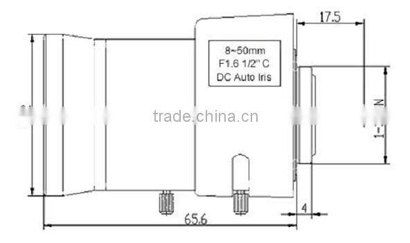 2MP 1/2" Format C-mount Auto Iris Varifocal 8~50mm Industrial Lens