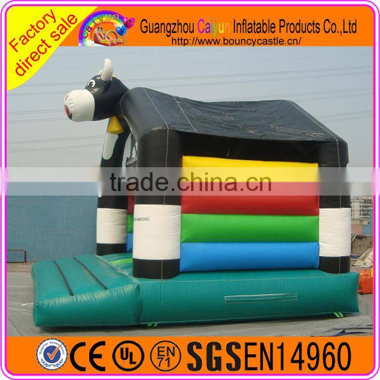 Cow design inflatable bouncer, air jumping castle for kids party
