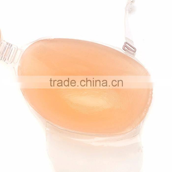 OEM Customized Cheap Nude Silicone Clear Back Strap Bra Cup