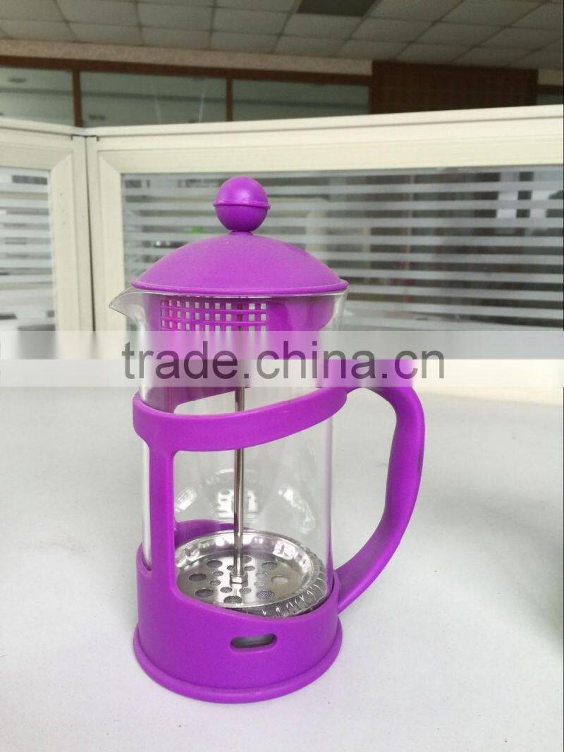 200-1000ml PP Frame Borosilicate glass french press plunger/Coffee maker