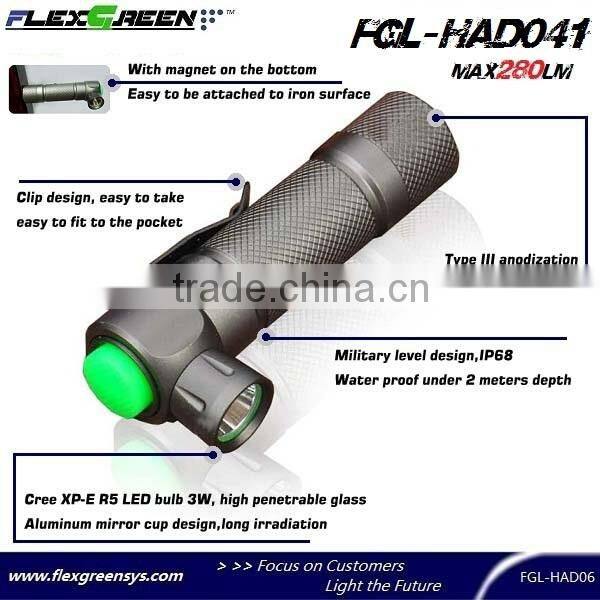 rechargable 18650 battery R2 led book flashlight