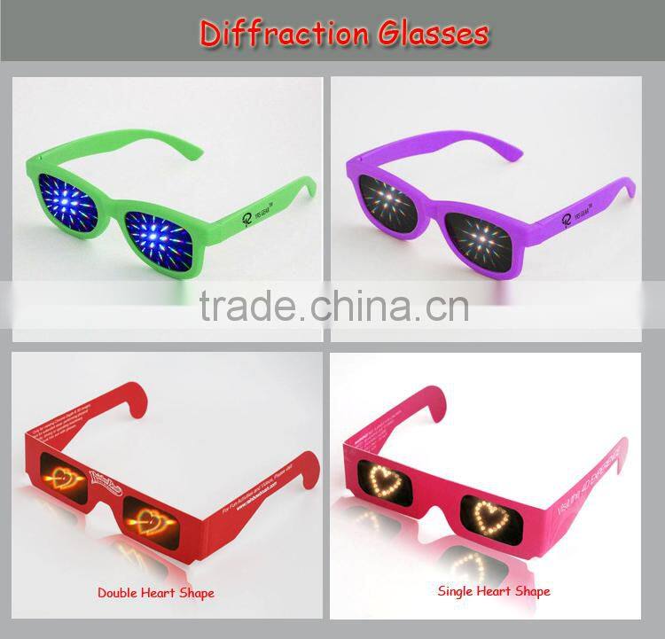 3D-World diffraction glasses,Plastic Rainbow Fireworks Glasses, 3DW-DF105