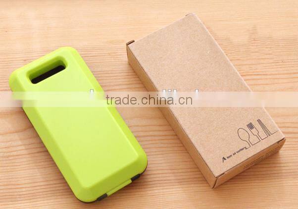 Practical 3 pieces pack green plastic Kitchenware Kid's Flatware Sets