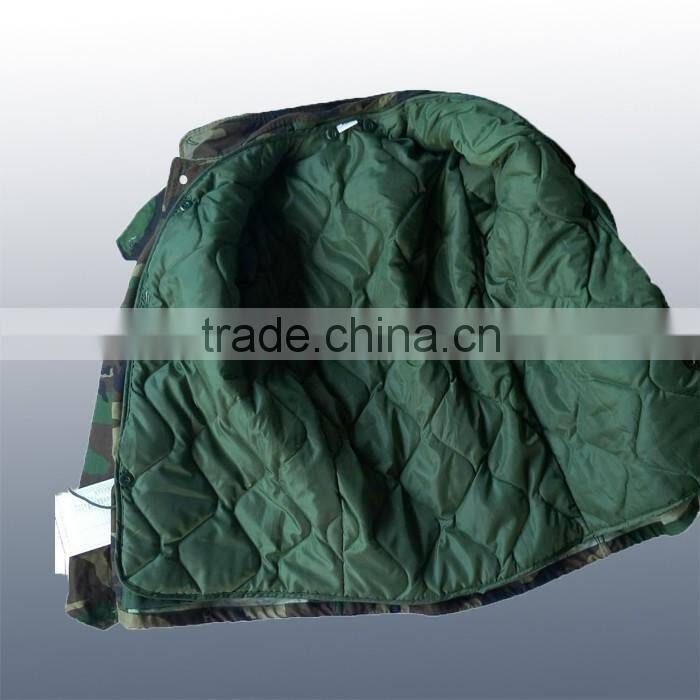 Outerwear military M-65 field coat with liner winter weight 320 gram sateen fabric waterproof