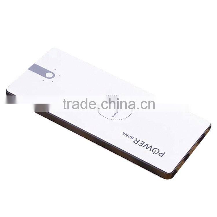 Quick charging long lasting 10000mah power banks polymer qi wireless charger
