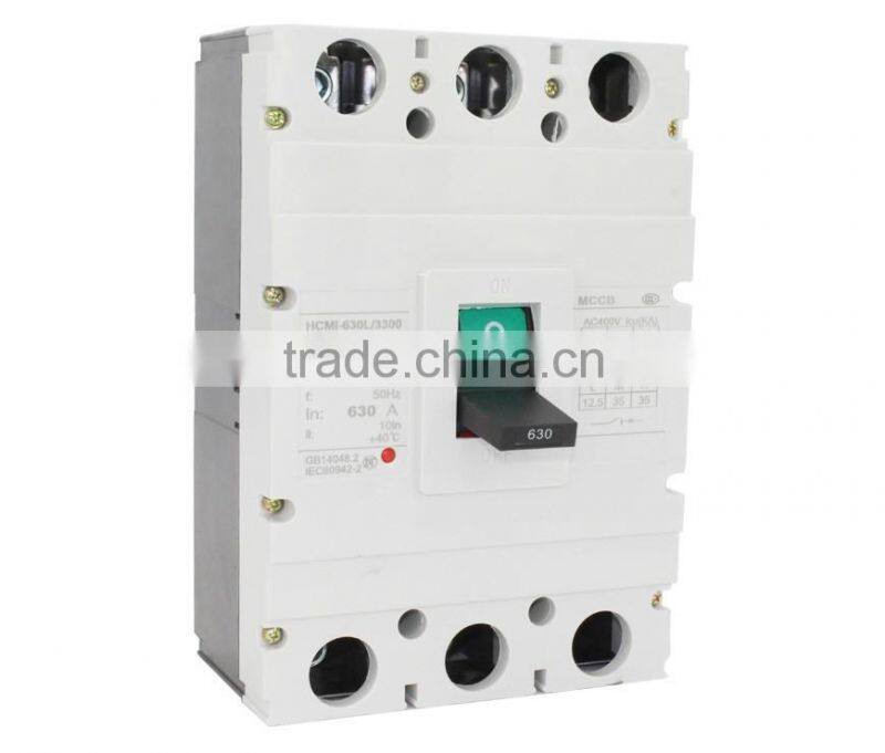 Compective price HCM1/CM1-630L/3300 630A 3Pole 4Pole MCCB moulded case circuit breaker