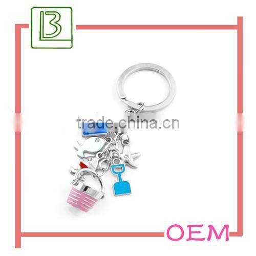 Metal enamel crocodile design keychain