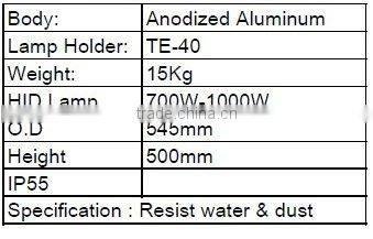 1000W marine boat Matal Halide Lamp Flood Light
